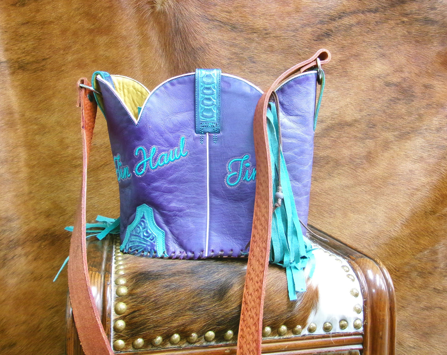 Bucket Bag Cowboy Boot Fringe Purse BK141